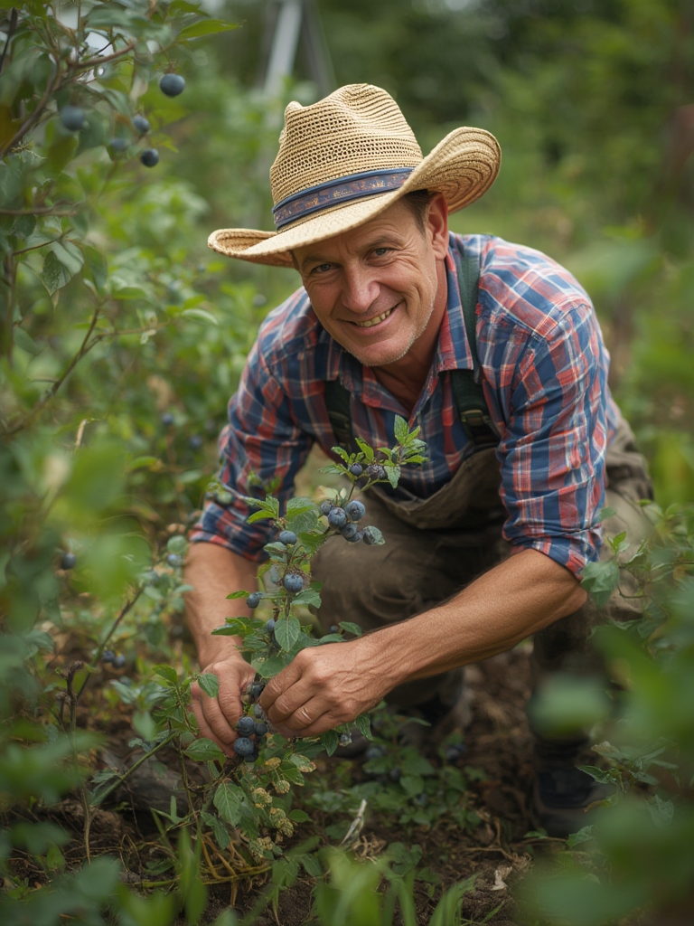 Planting blueberry bushes