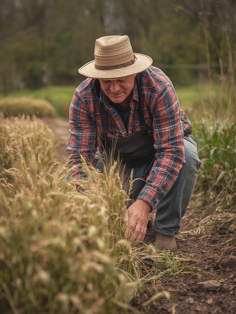 Winter Wheat Growing in Garden