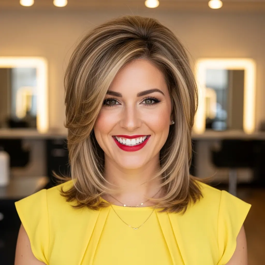 #11 Deep Side Part Medium Shag for a Dramatic Look