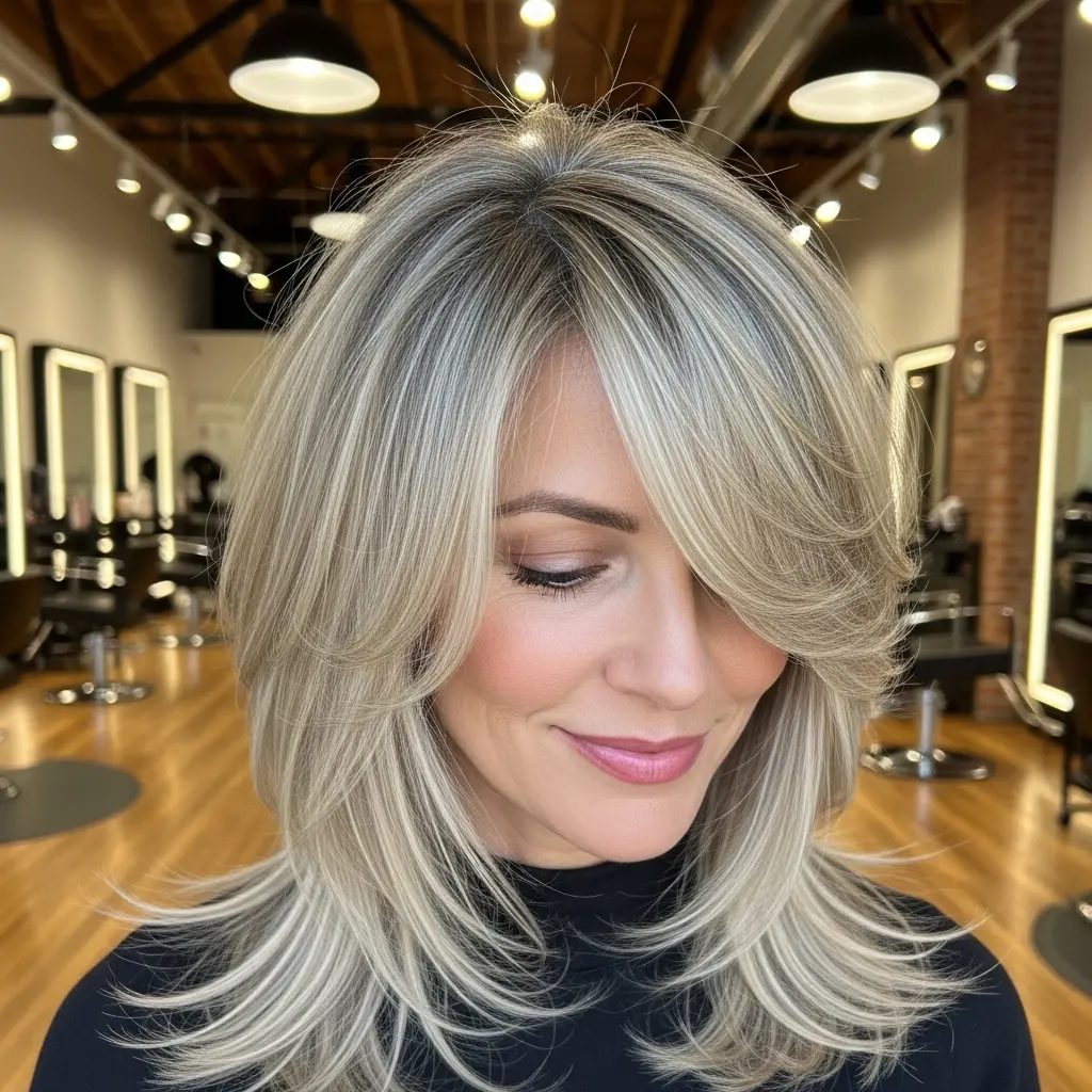 #12 Medium Feathery Layers with Long Side Fringe