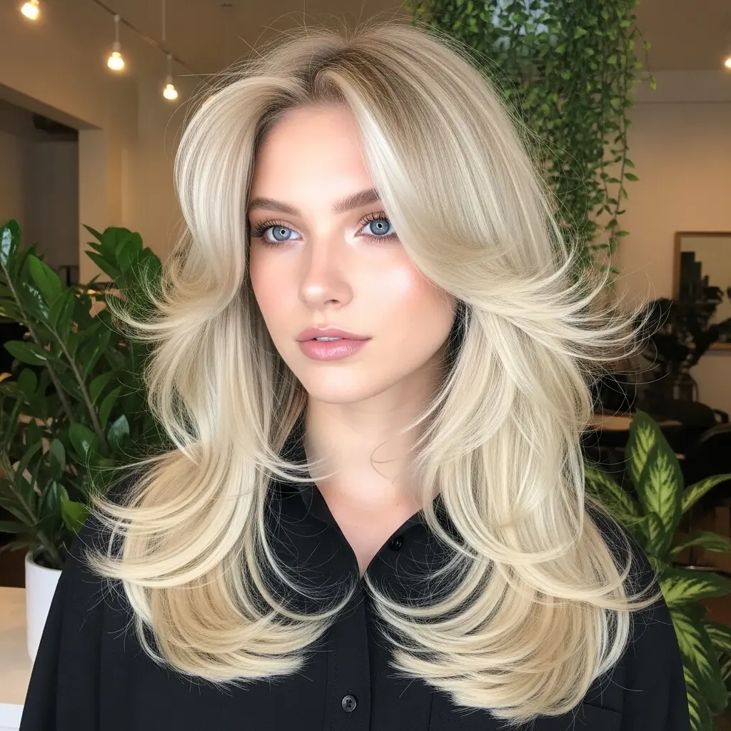 #13 Classic Long Blonde Feathered Thin Layers