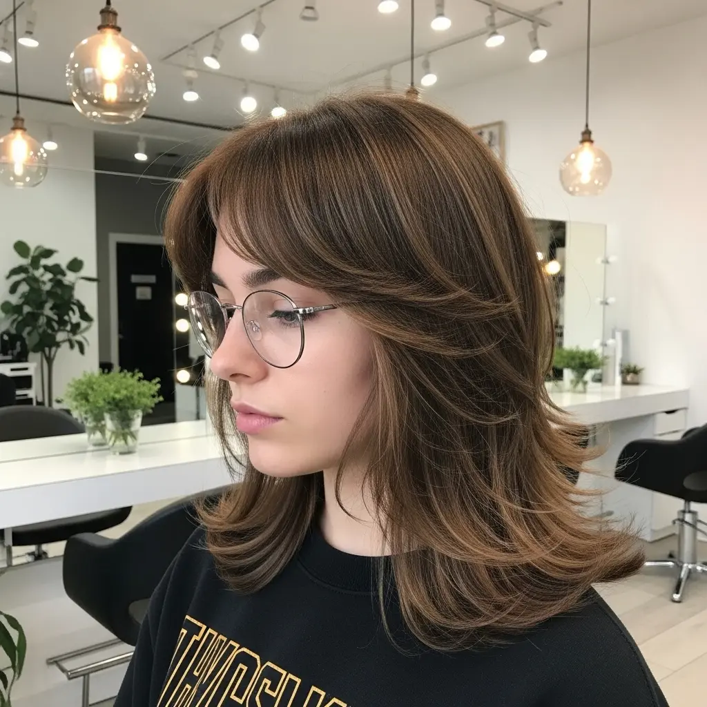 #17 Collarbone-Length Feathered Shag with Fringe