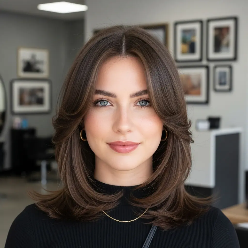 #2 Brunette Hair with Face-Framing Layers
