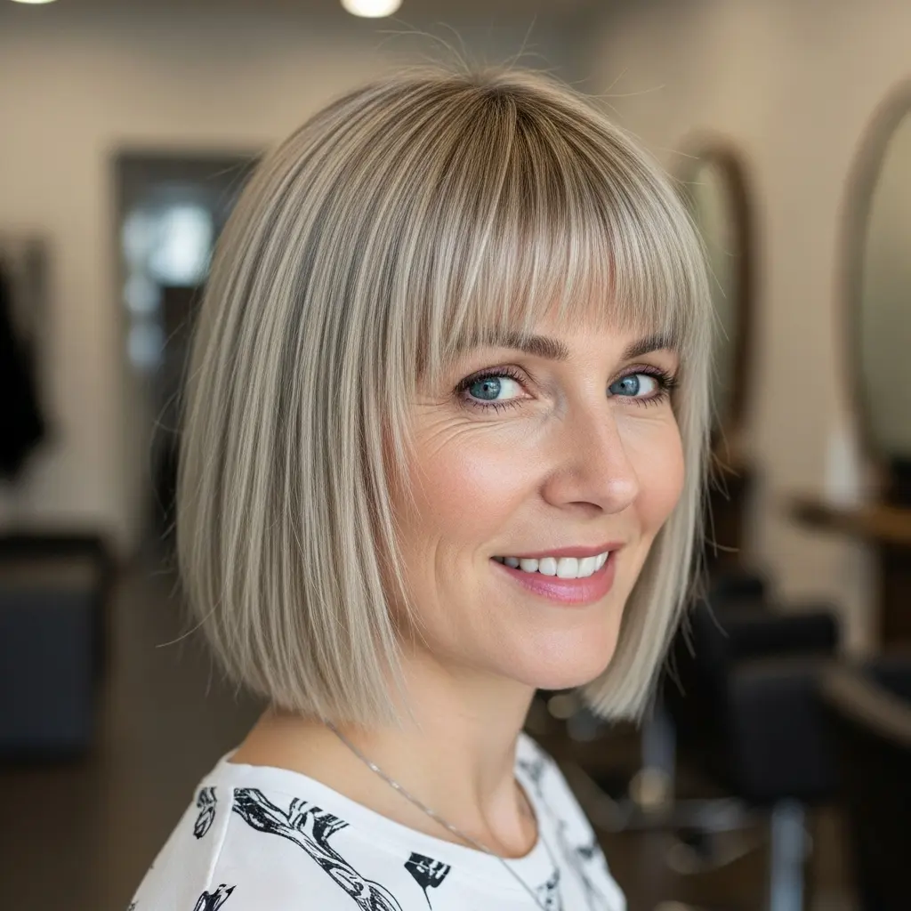 #22 Unique Straight-Across Bangs