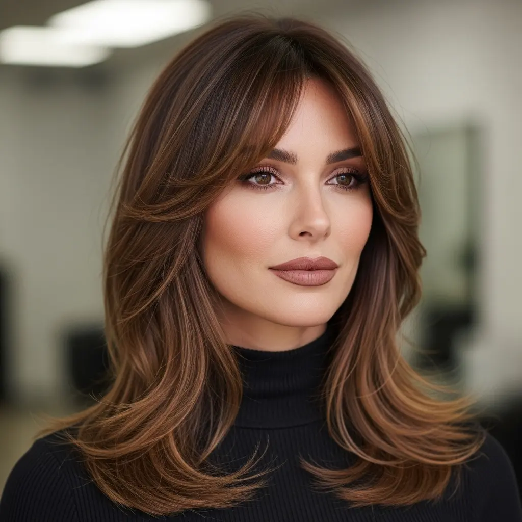 #3 Waterfall Bangs on Long Hair