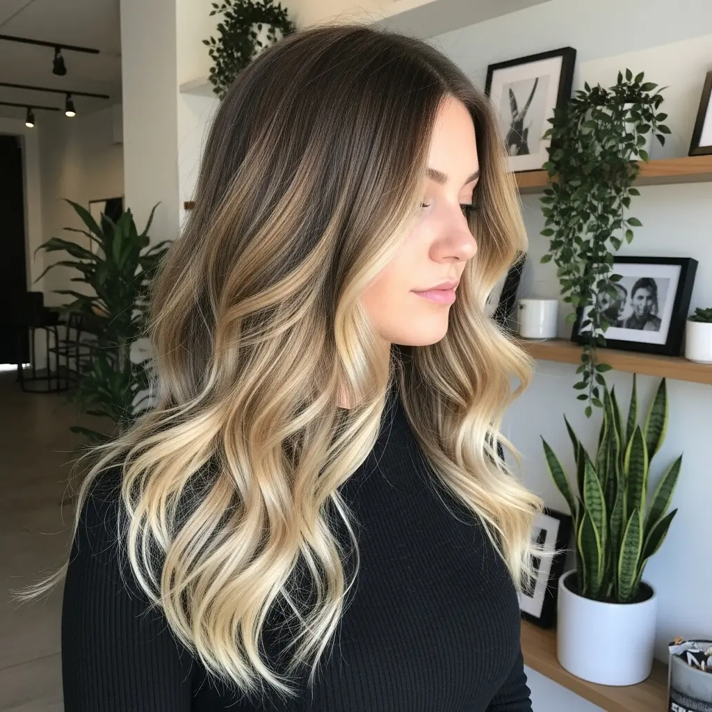 #5 Brown Blonde Balayage for Thin Hair