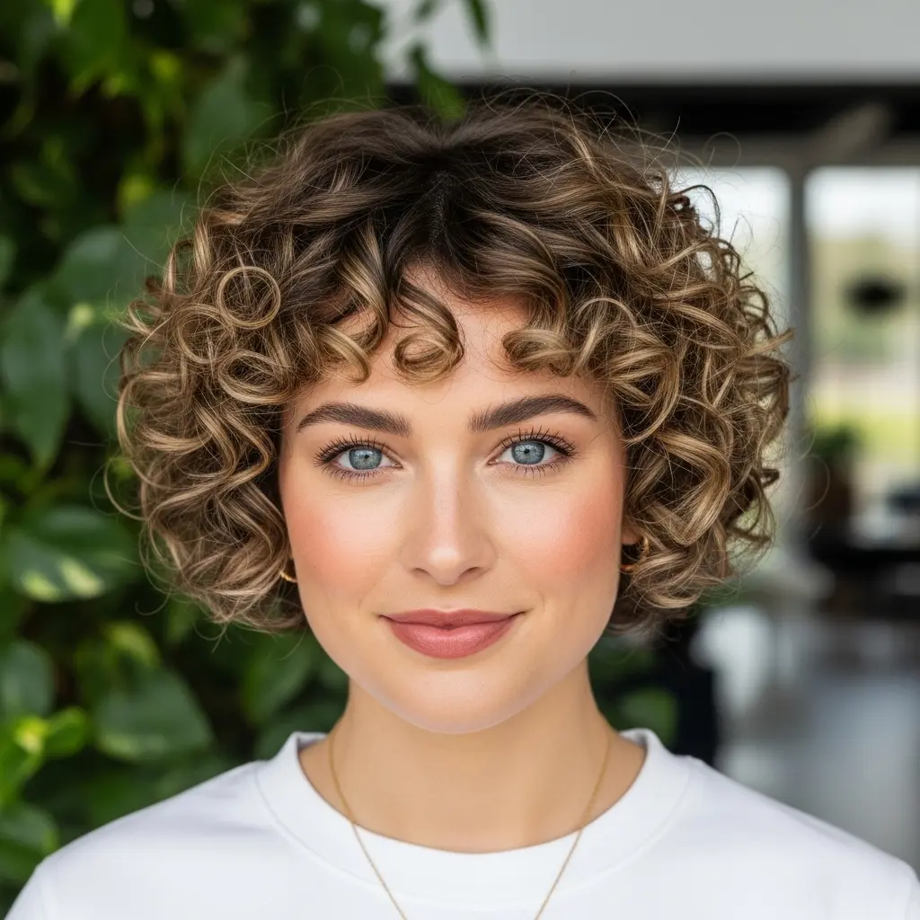 #7 Face-Framing Bangs for Curly Hair