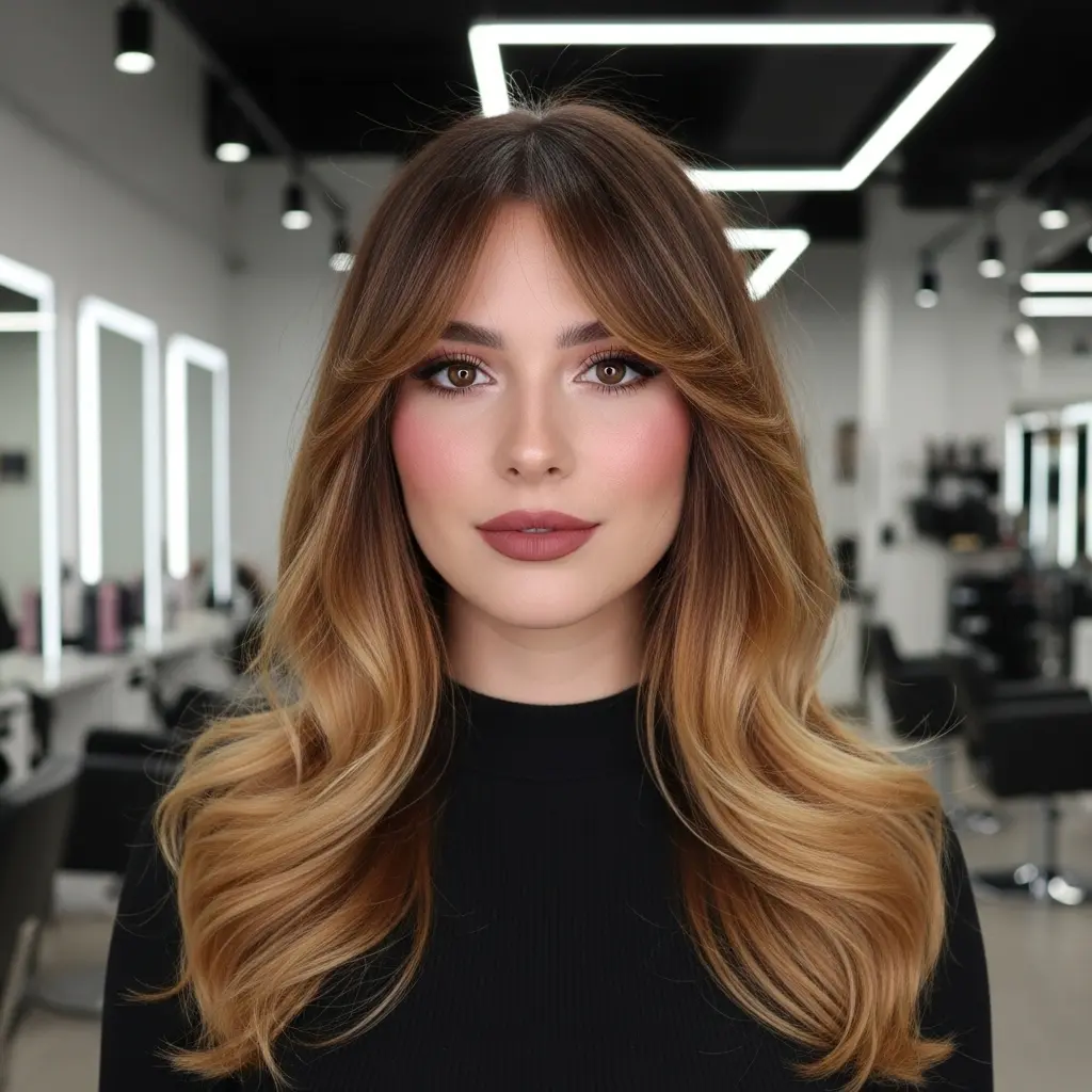 #8 Bangs on Long Ombre Hair