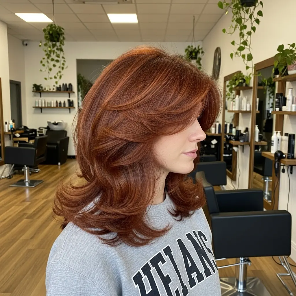 #9 Voluminous Medium Feathered Cut