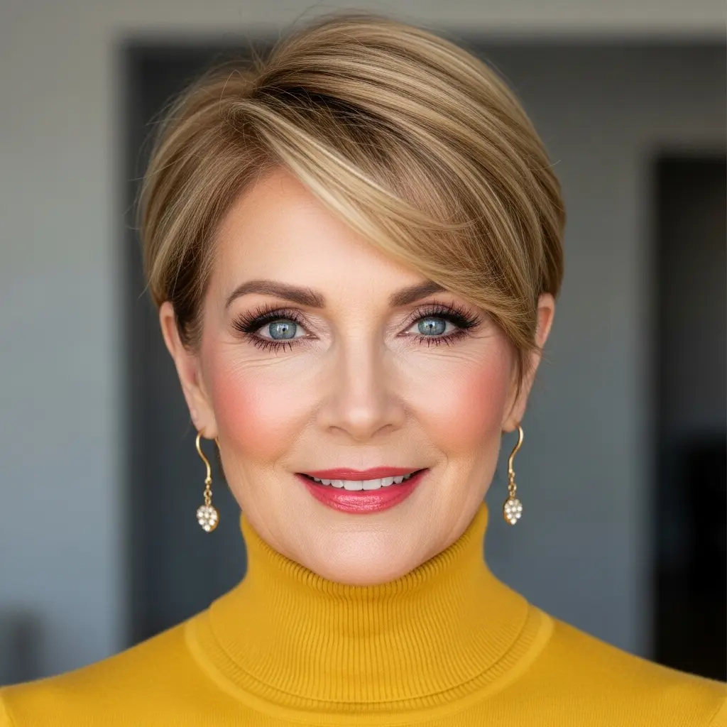 #1 Youthful Pixie Cut with Long Bangs