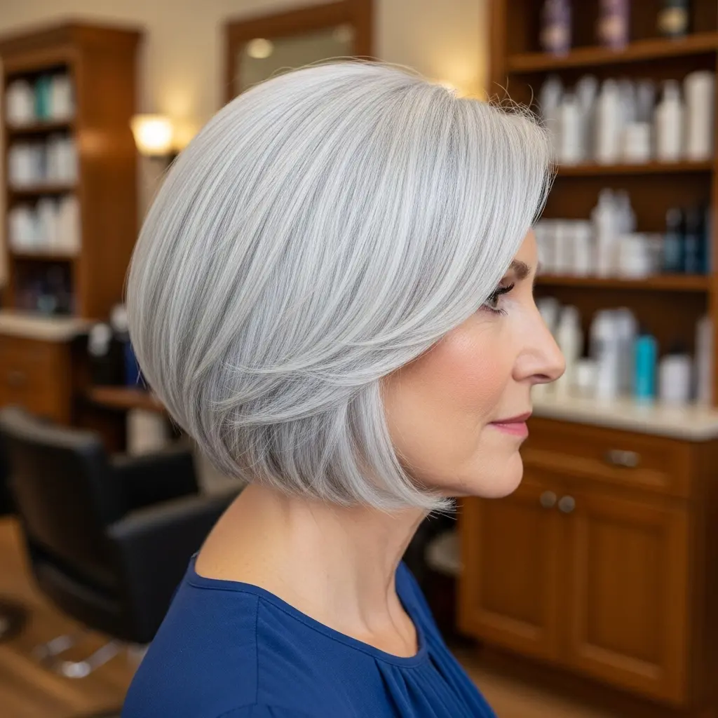 #10 Short Round Haircut with Platinum Blonde Color