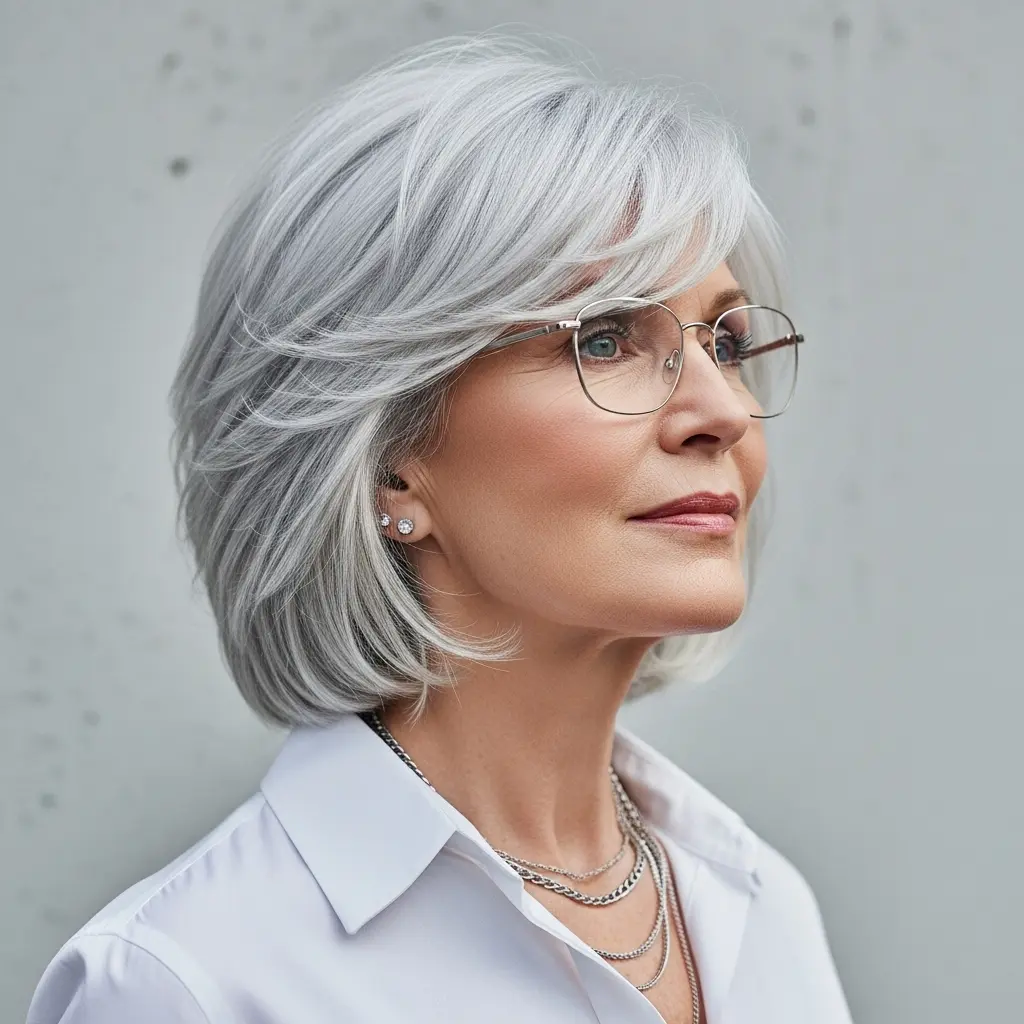 #10 Edgy Shaggy Bob with a Youthful Hair Color