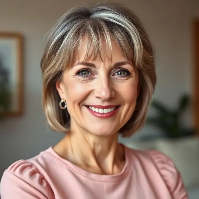 #10 Layered Bob with Playful Bangs