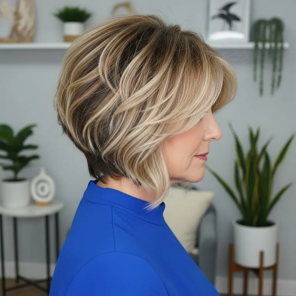#11 Short Textured Hair with Layers and Balayage