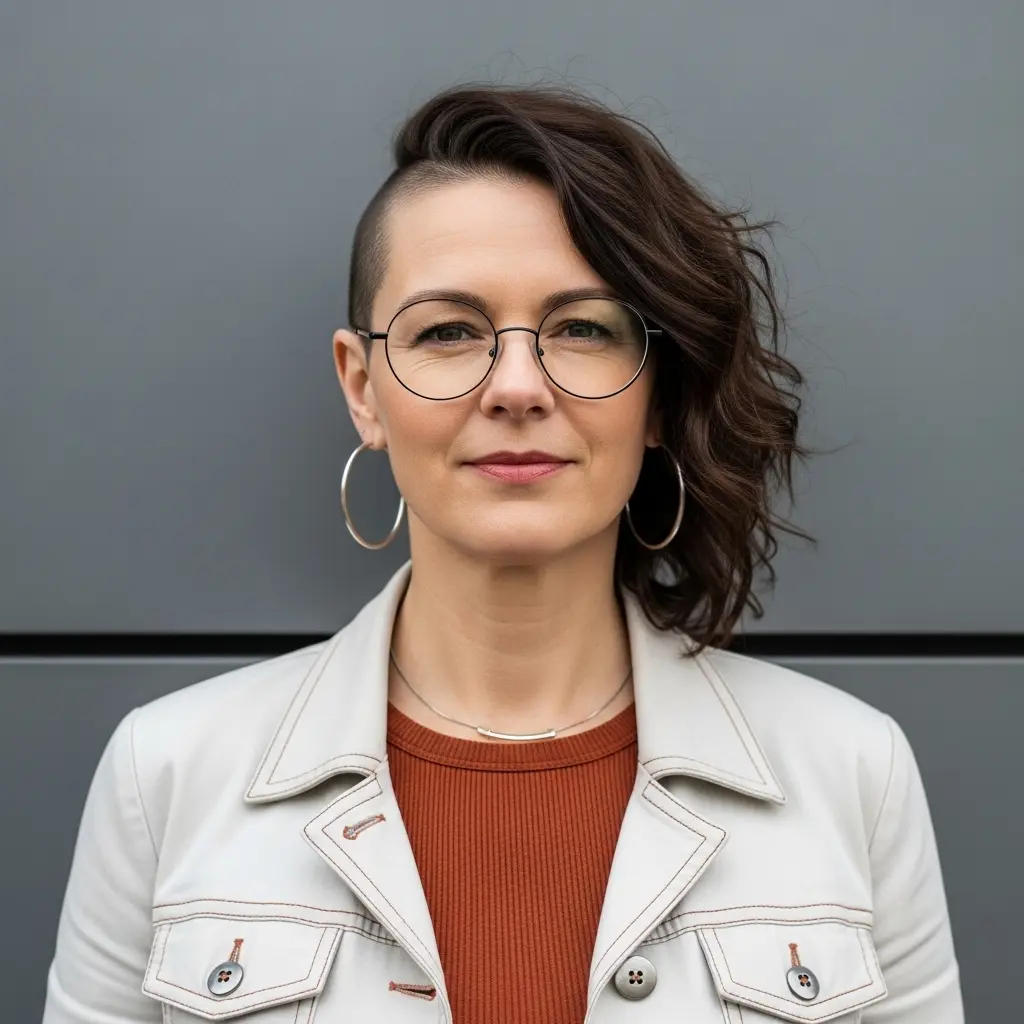 #14 Effortless Undercut Bob for Ladies with Prescription Glasses