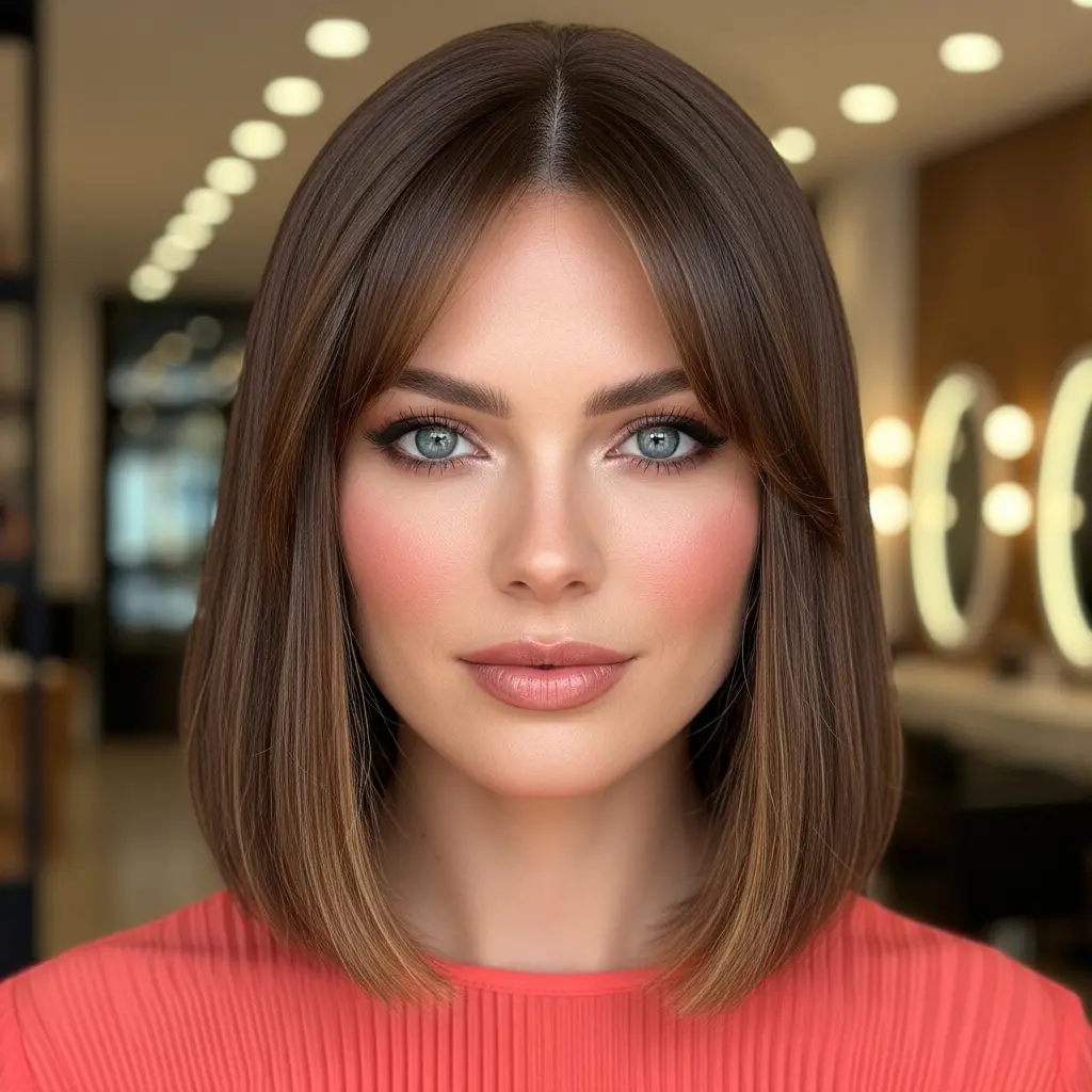 #14 Soft Thin Bangs for Medium Hair
