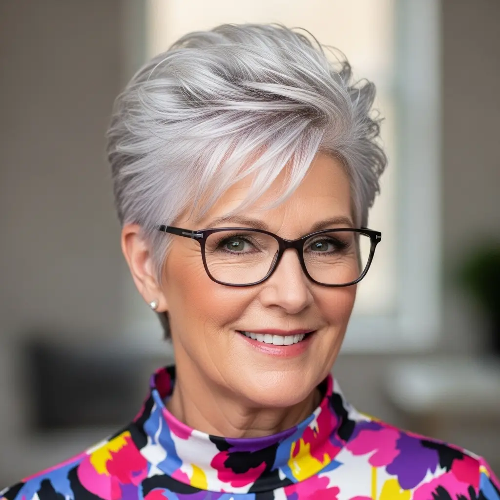 #17 Grey Pixie with a Spiky Top