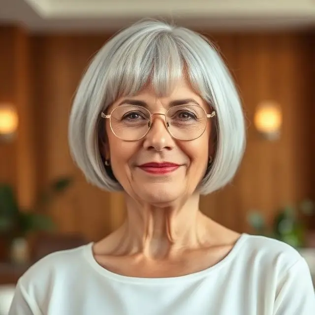 #2 Chin-Length Blunt Cut for Women with Blonde Hair