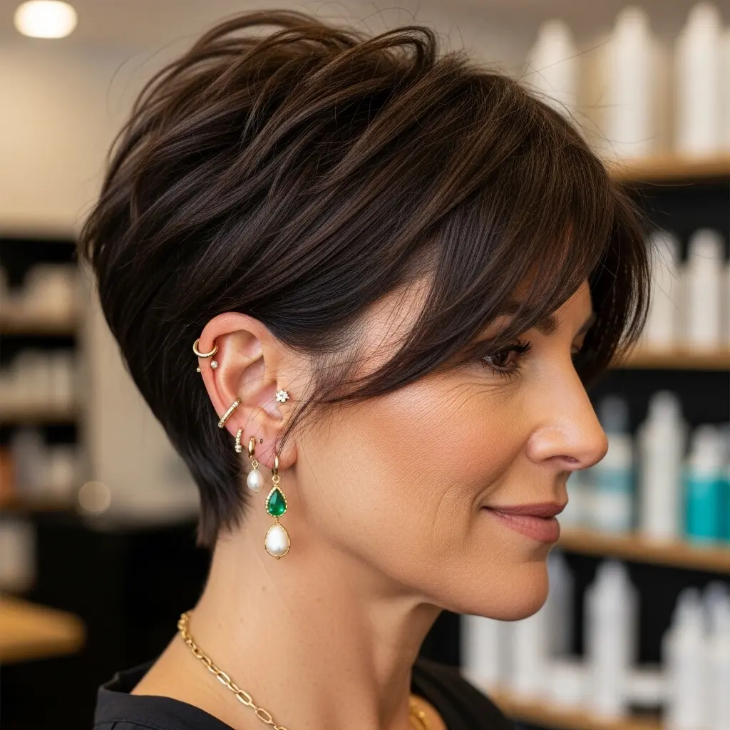 #23 Long Pixie and Bangs for Thick Hair