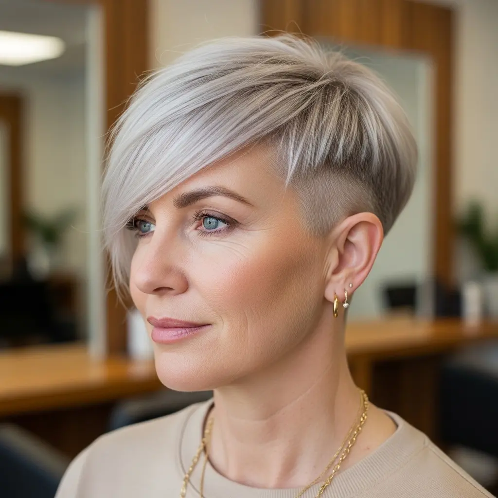 #24 Tapered Side Part Pixie Hair