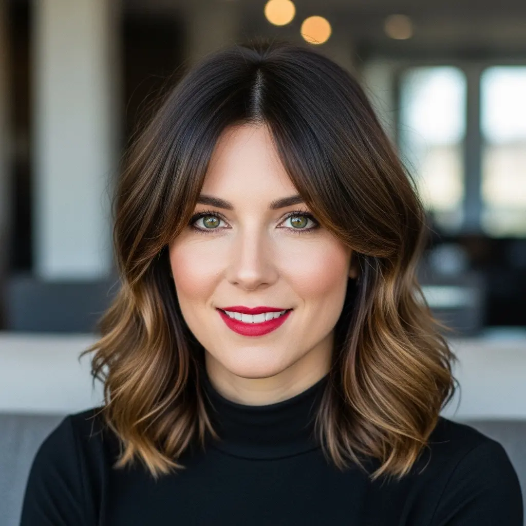 #24 Layered Lob with Side Bangs