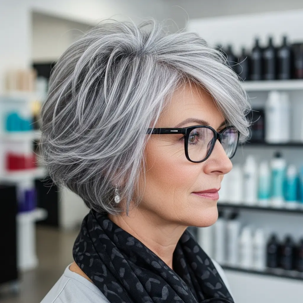 #3 Liberated Grey Hair Short Shag