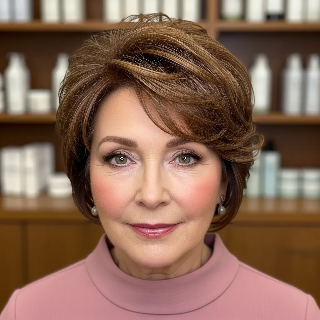 #3 Burgundy Layered Asymmetrical Pixie