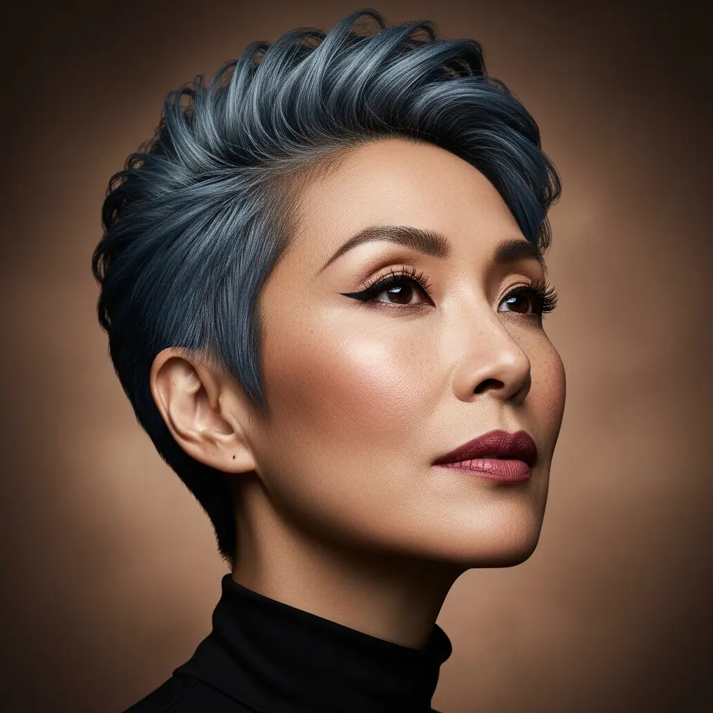#5 Blue Steel Pixie for Asian Women