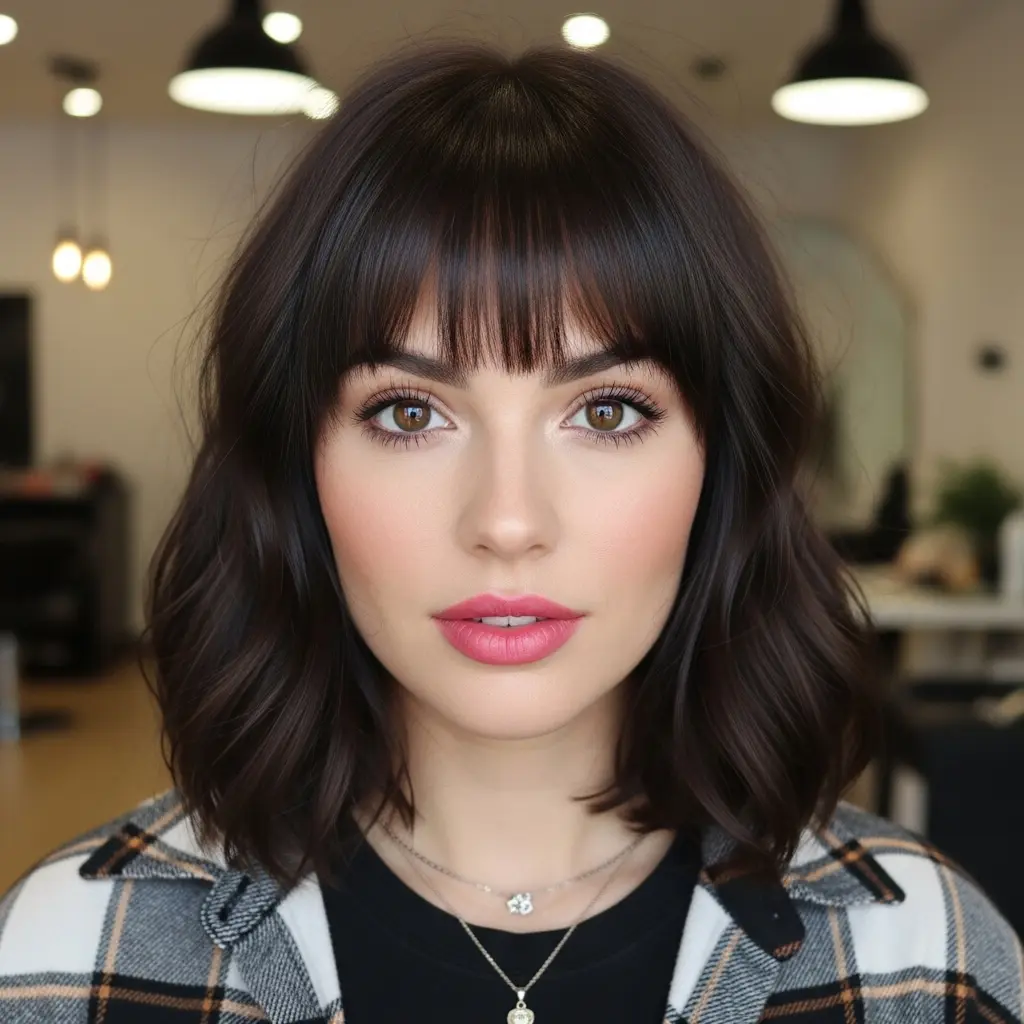 #6 Shoulder-Length Hair with Blunt Bangs