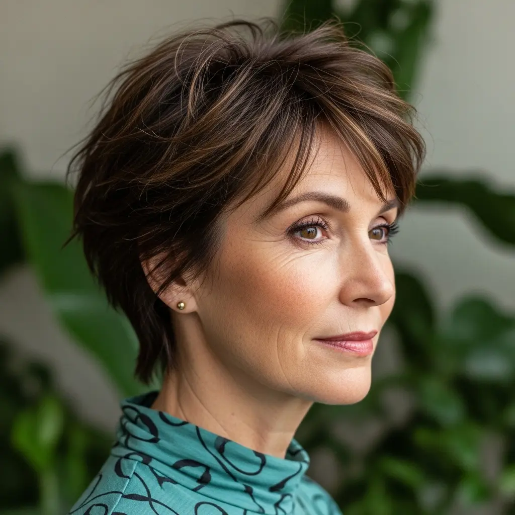 #7 Messy Choppy Cut with Volume at Crown