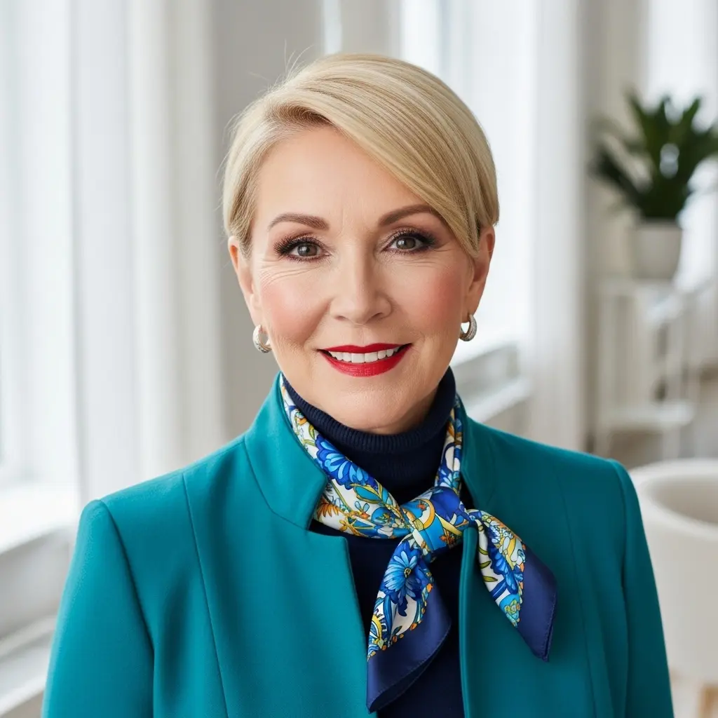 #7 Trendy Blonde Side-Swept Pixie Bob