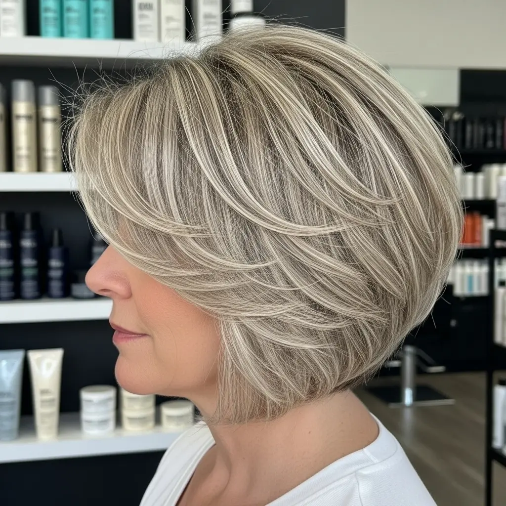 #9 Layered A-Line Bob With Lowlights