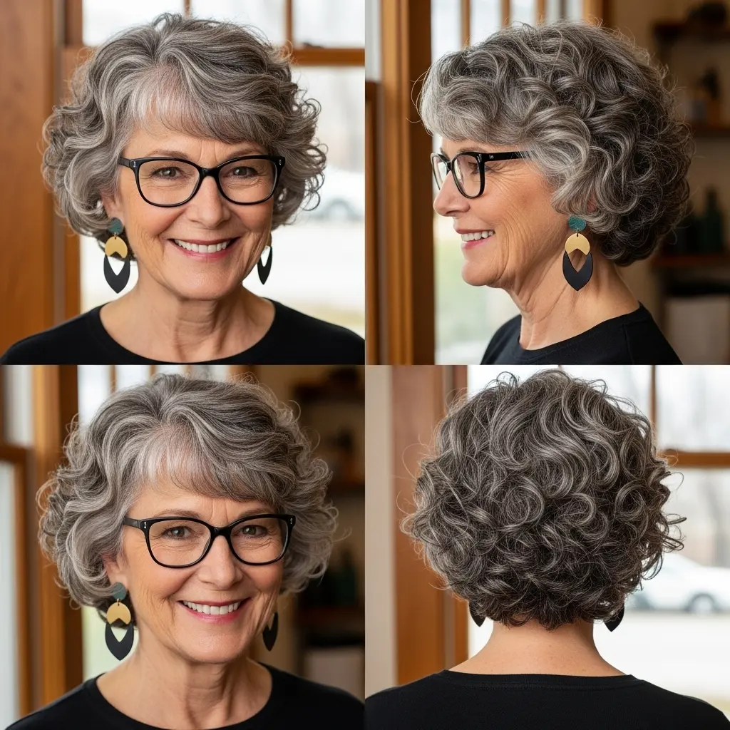 #9 Curly Bob with Bangs