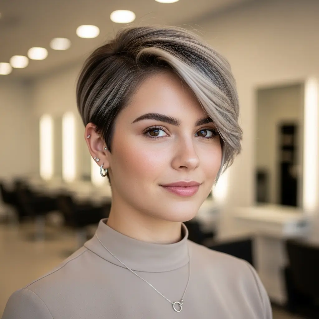 #1 Sleek Straight Pixie for a Polished Look