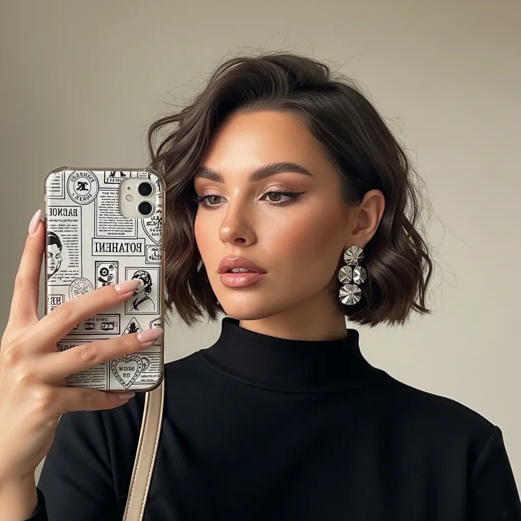 #1 Wavy Textured Bob with Side Part