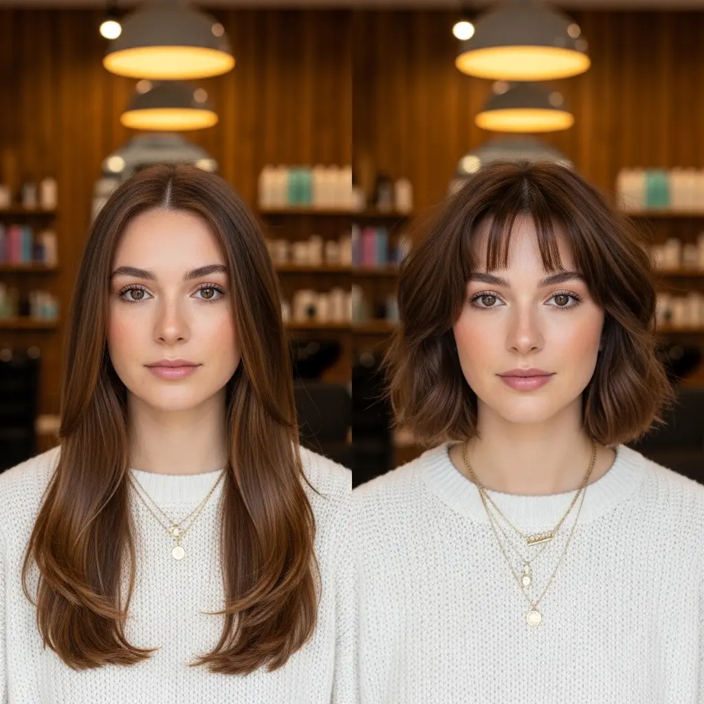 #1 Short Wolf Cut with Middle Part Bangs