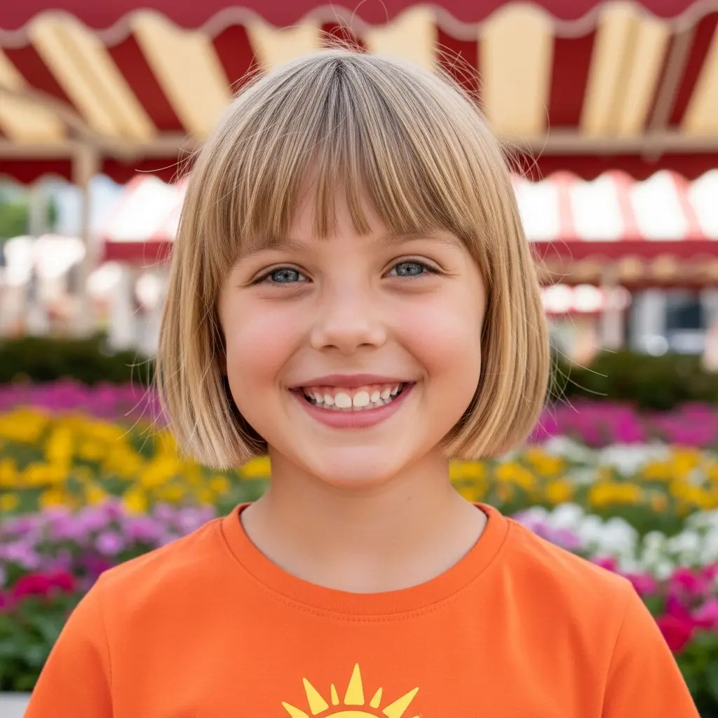 #10 Sun-Kissed Straight Bob with Natural Highlights