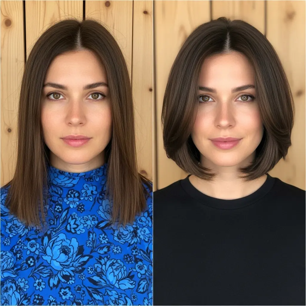 #10 Neck-Length Angled Haircut with Side Fringe
