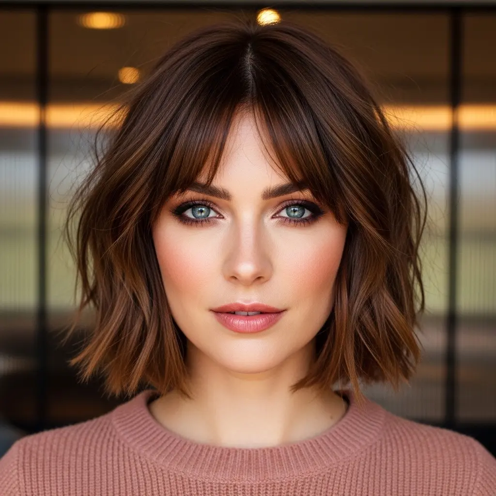 #10 Razor Cut Bob with Curtain Bangs