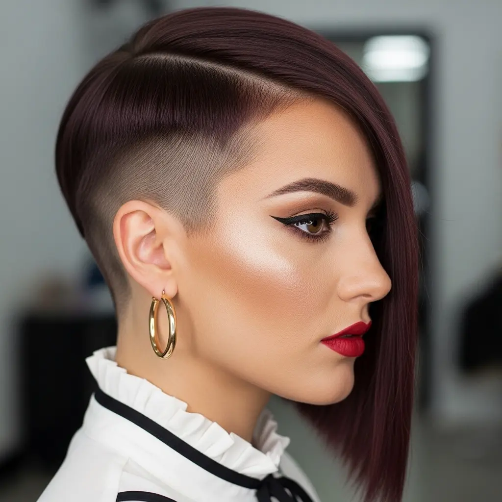 #10 Short Bob Cut with Shaved Sides