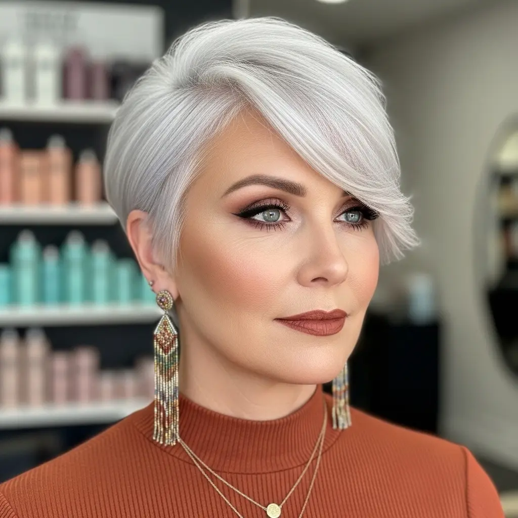 #11 Short Curly Hair with Long Curly Bangs