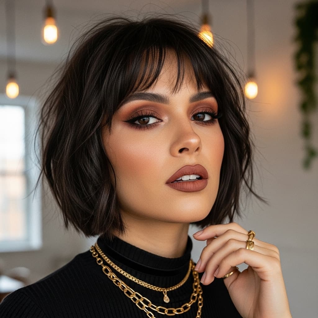 #10 Modern Bob with Curtain Bangs