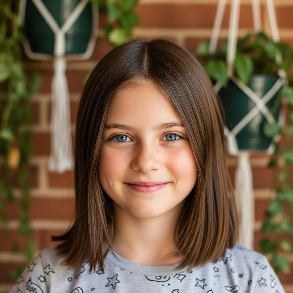 #11 Sweet Chestnut Textured Bob for Young Girls