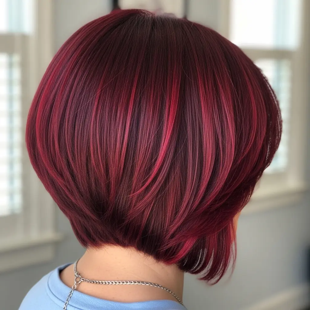 #11 Dimensional Red Chic Bob