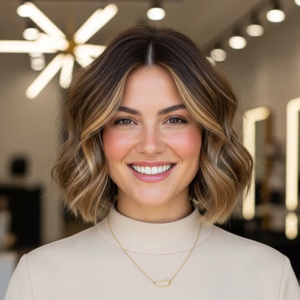 #12 Voluminous Bob with Side Part for Fine Hair