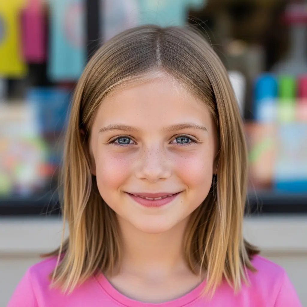 #12 Crisp Blonde Chin-Length Bob for Girls