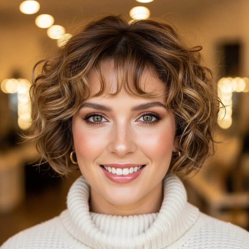 #12 Mini Curly Shag with Short Bangs