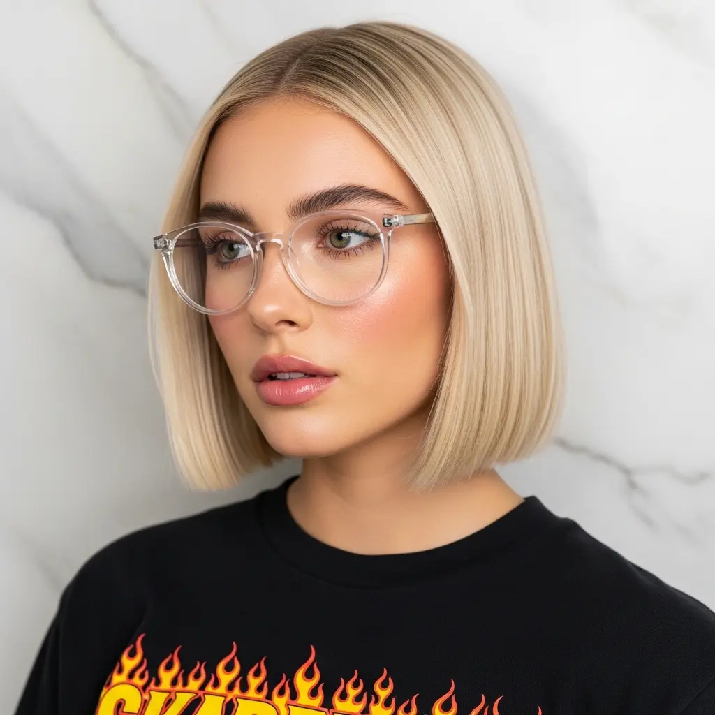 #12 Short Lob for Women with Glasses