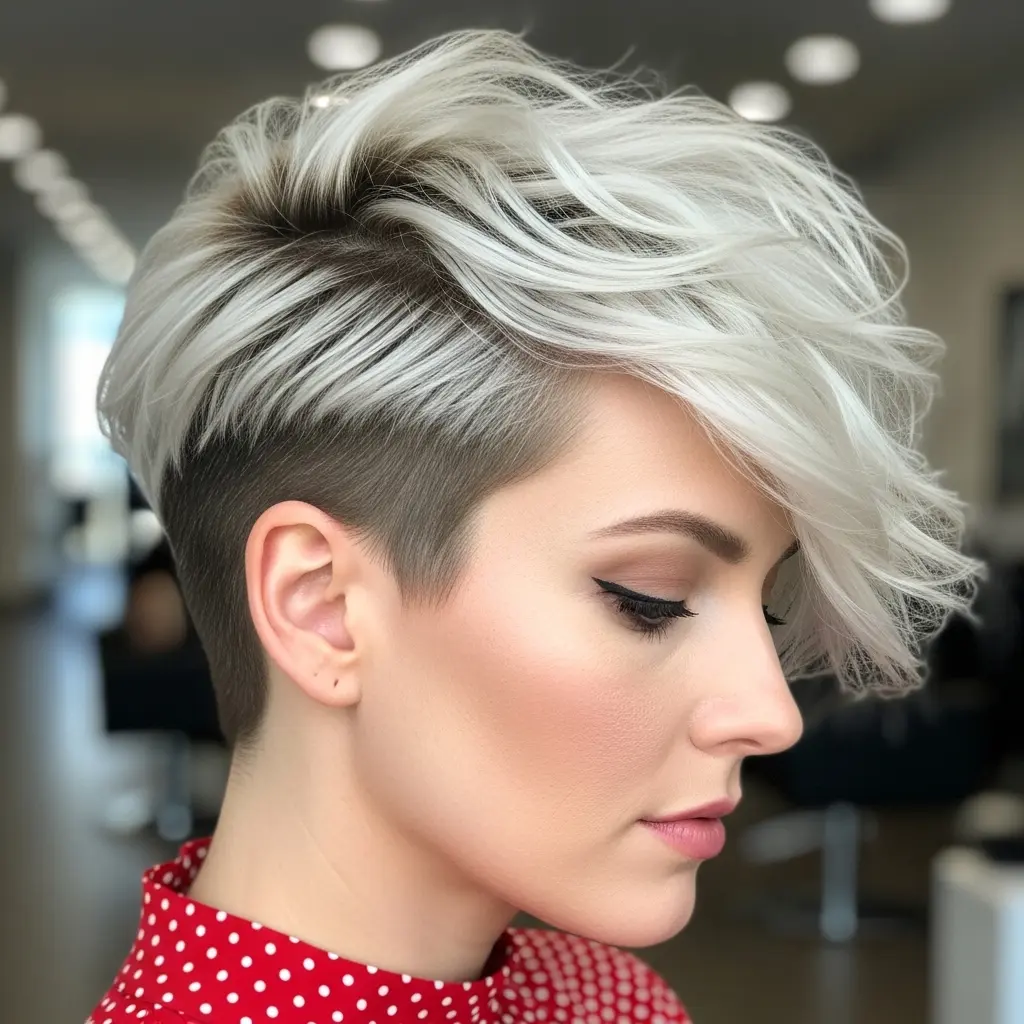 #13 Short Blonde Hair with Long Side Fringe