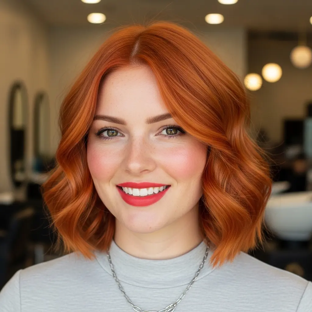 #13 Red Bob with Deep Side Part
